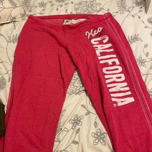 Pink Hollister sweat pants. Capri length